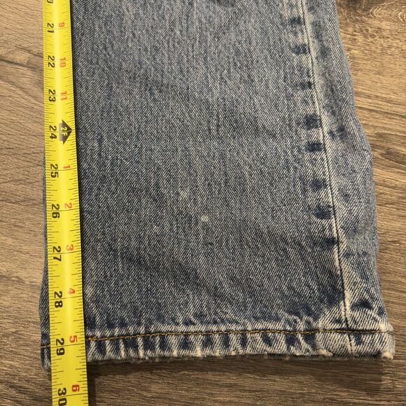Levis 501 Jeans Mens 34 X 30 Blue Denim Distressed Button Fly Medium Wash - Picture 8 of 11